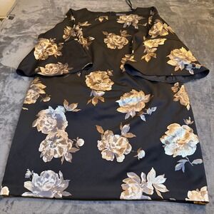 Jessica Howard Black Floral Bell Sleeve Dress Plus Womens‎ Size 20W